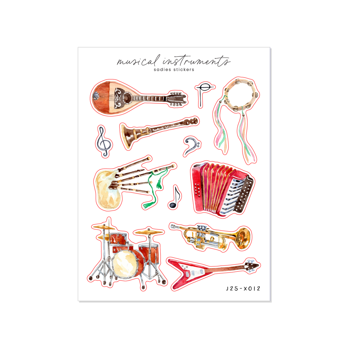 Musical Instruments • Mini Sheet – Sadie's Stickers