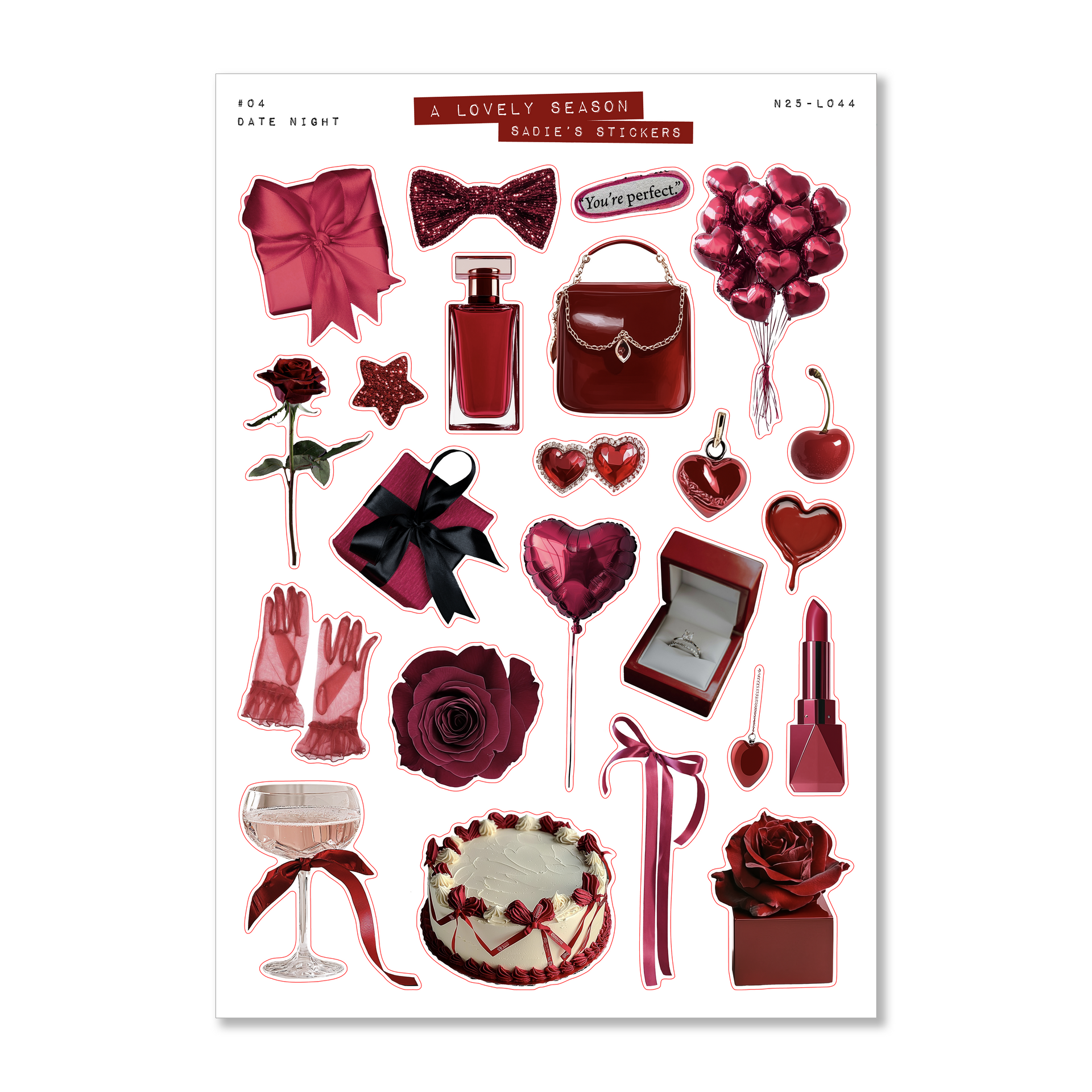 Date Night • A Lovely Season – Sadie's Stickers, image size:3600x3600