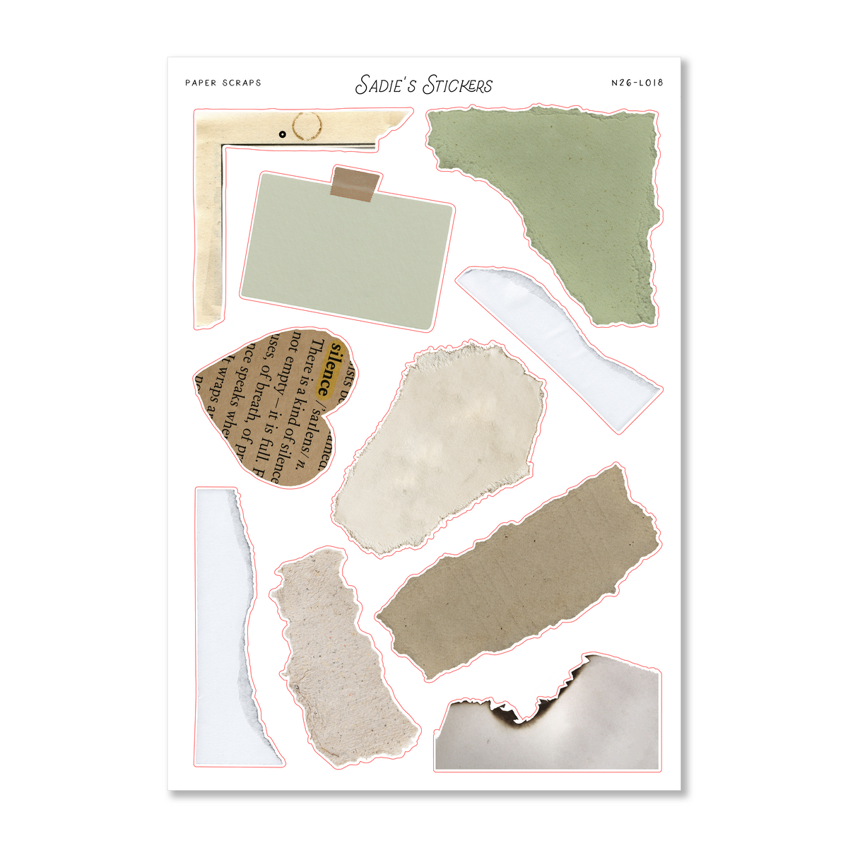 Paper Scraps • Scraps & Snippings – Sadie's Stickers