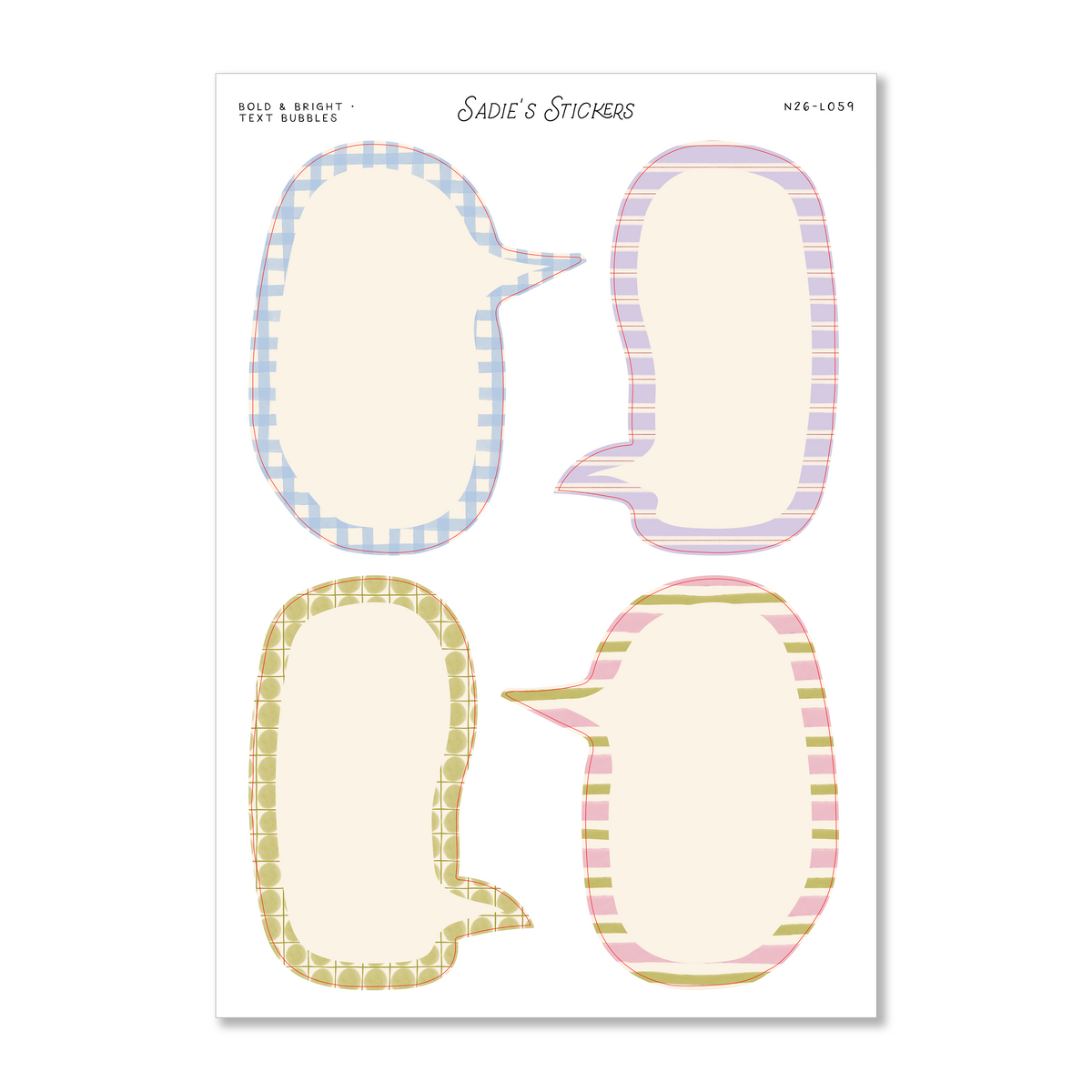 Bold & Bright • Text Bubbles – Sadie's Stickers