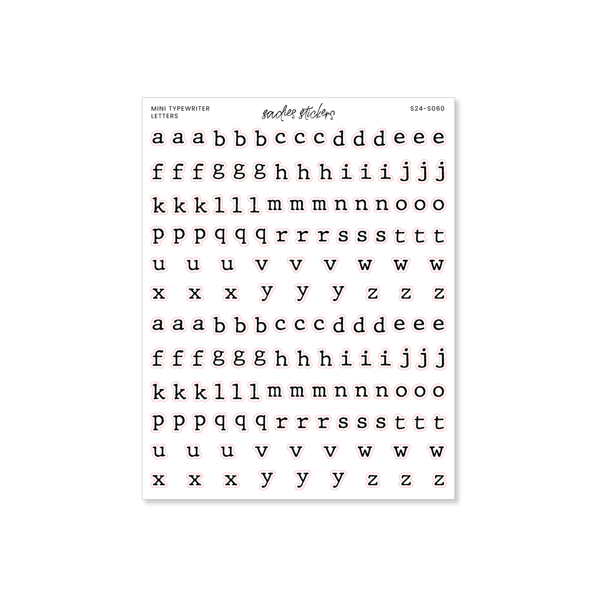 Mini Word Lettering Mini Typewriter Letters – Sadie's Stickers