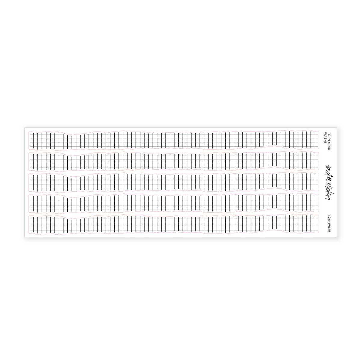 Grid Line Sticker Torn Grid Washi – Sadie's Stickers