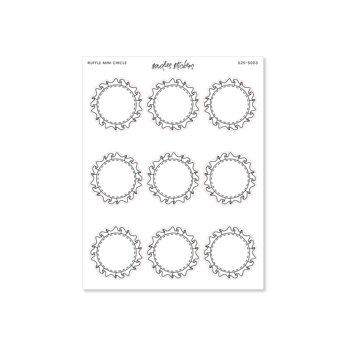 Ruffle Mini Circle – Sadie's Stickers