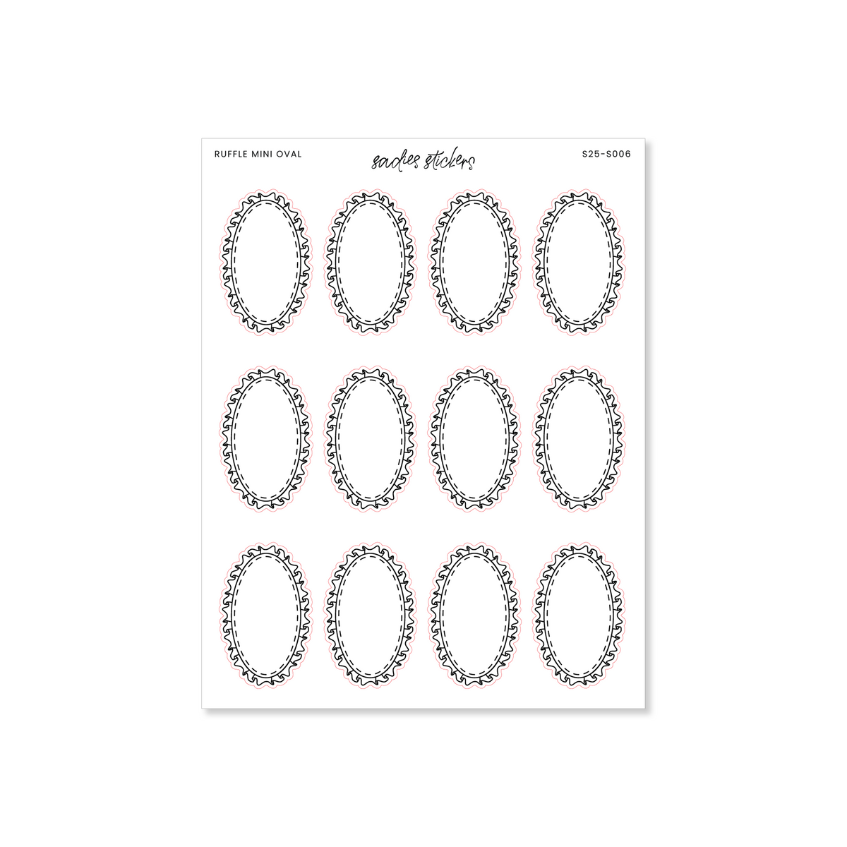 Ruffle Mini Oval – Sadie's Stickers