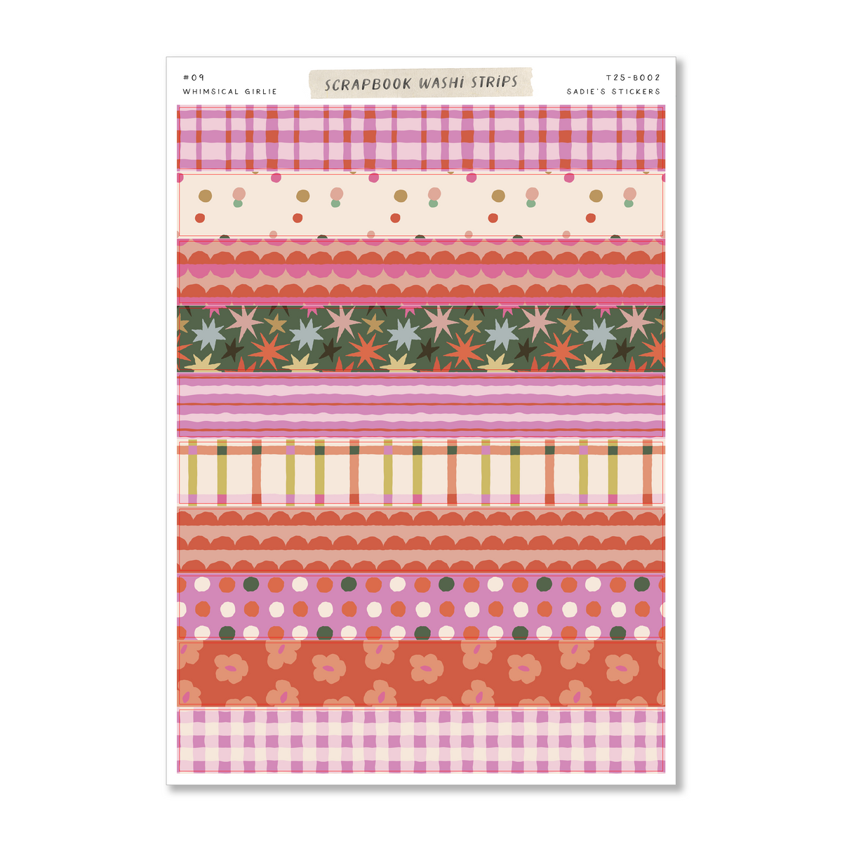 Whimsical Girlie • Scrapbook Washi Strips – Sadie's Stickers