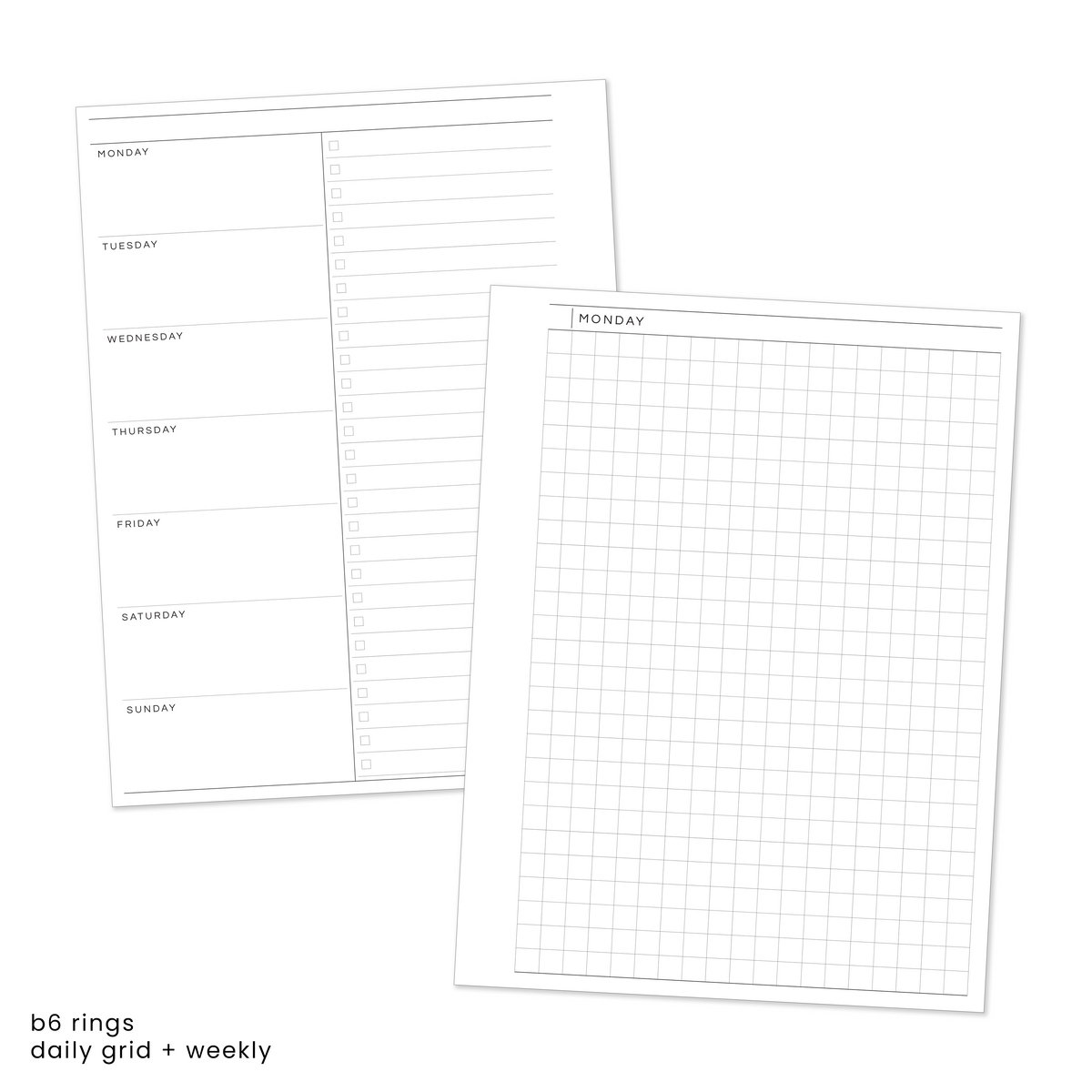 Daily Plan Grid Daily Grid + Weekly Overview | Planner Inserts – Sadie's Stickers