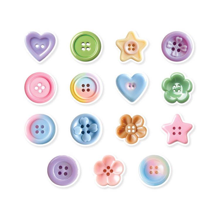 Sticker Flakes • Whimsical Buttons – Sadie's Stickers