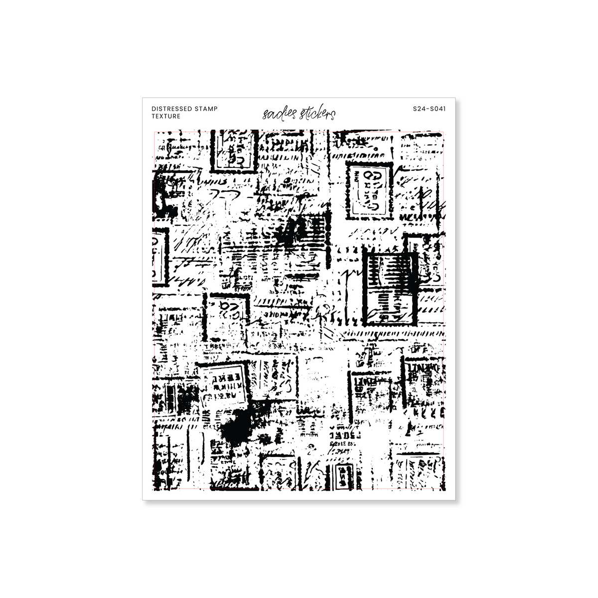 Foiled Washi Sheet • Distressed Stamp Texture – Sadie's Stickers