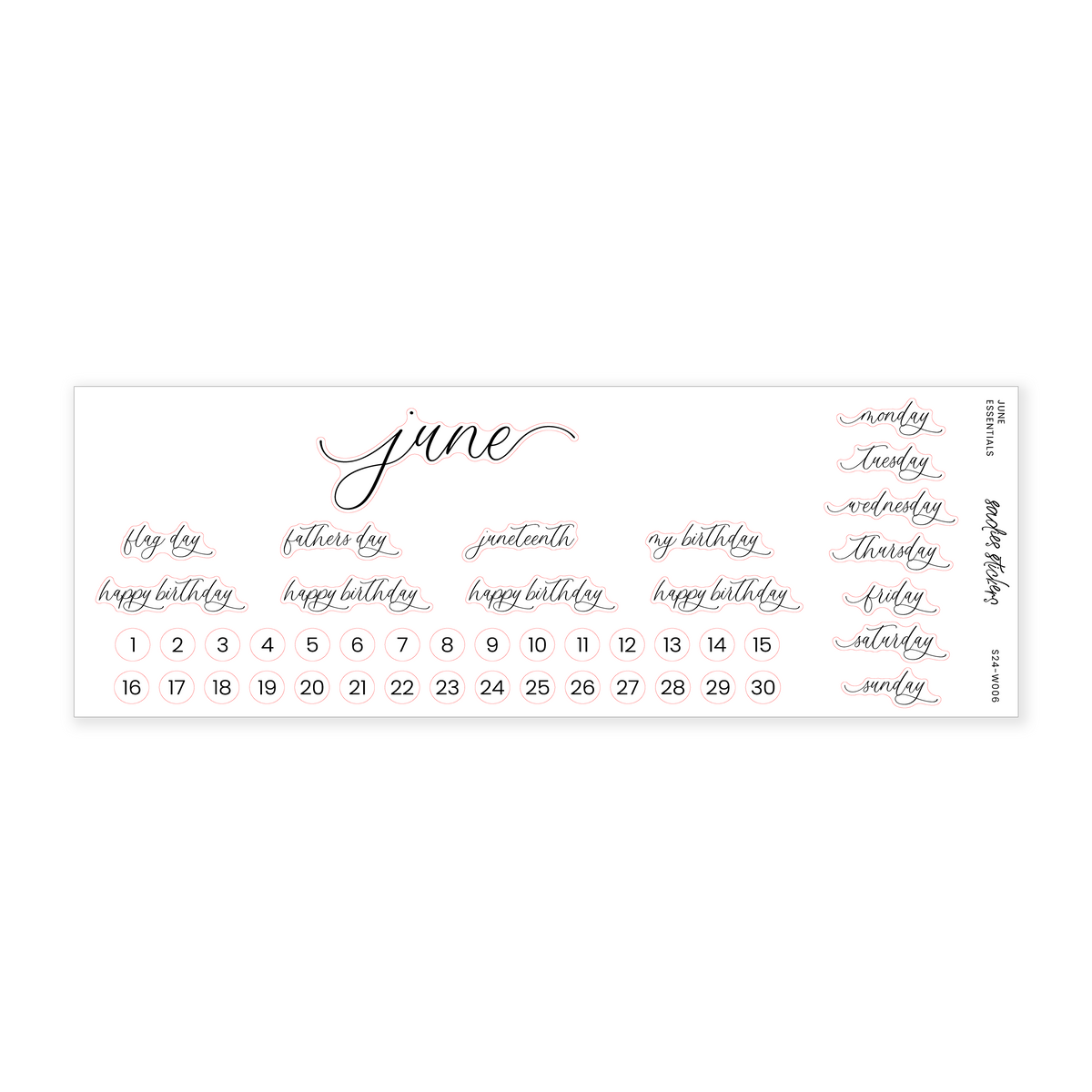 June Essentials – Sadie's Stickers
