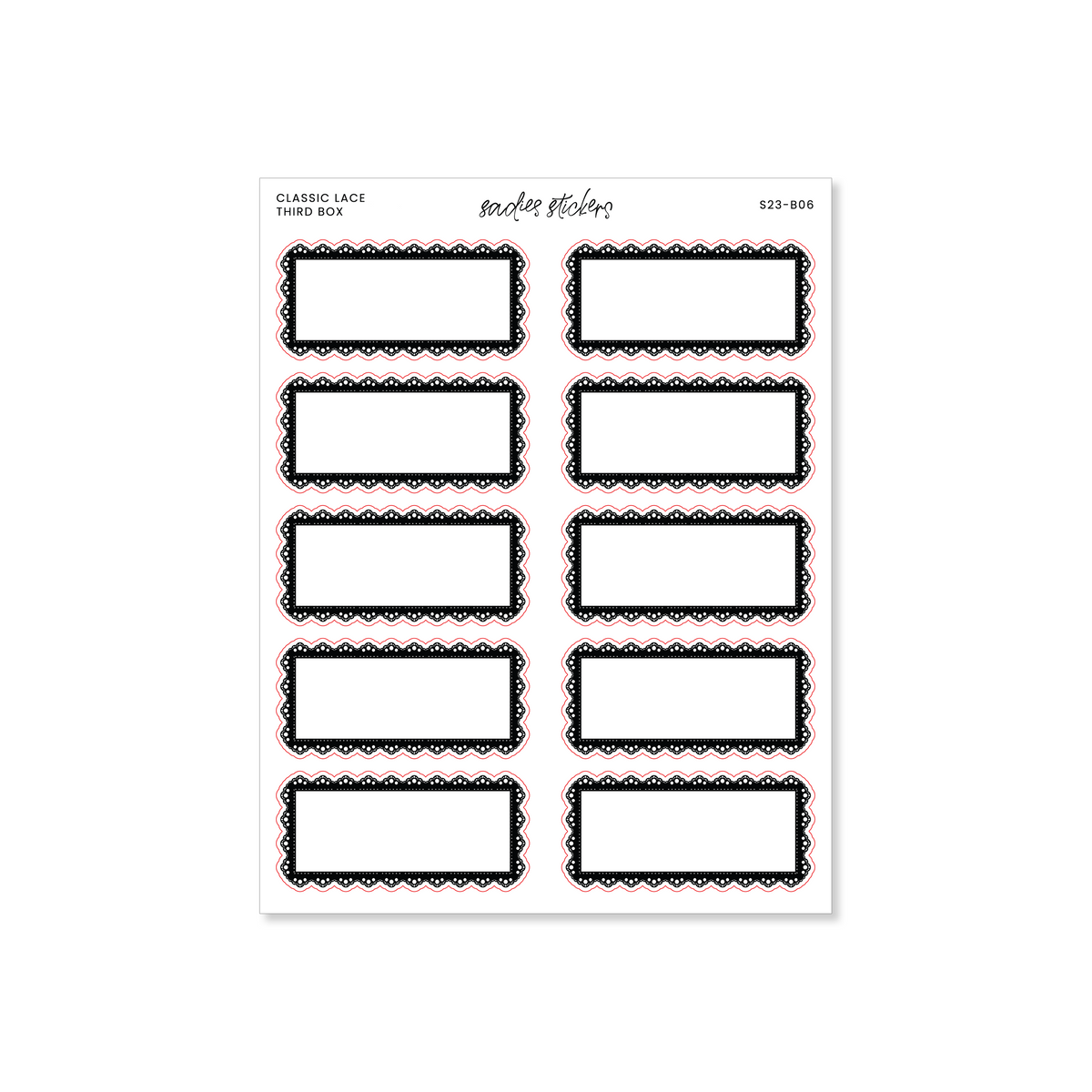 Classic Lace Third Box – Sadie's Stickers