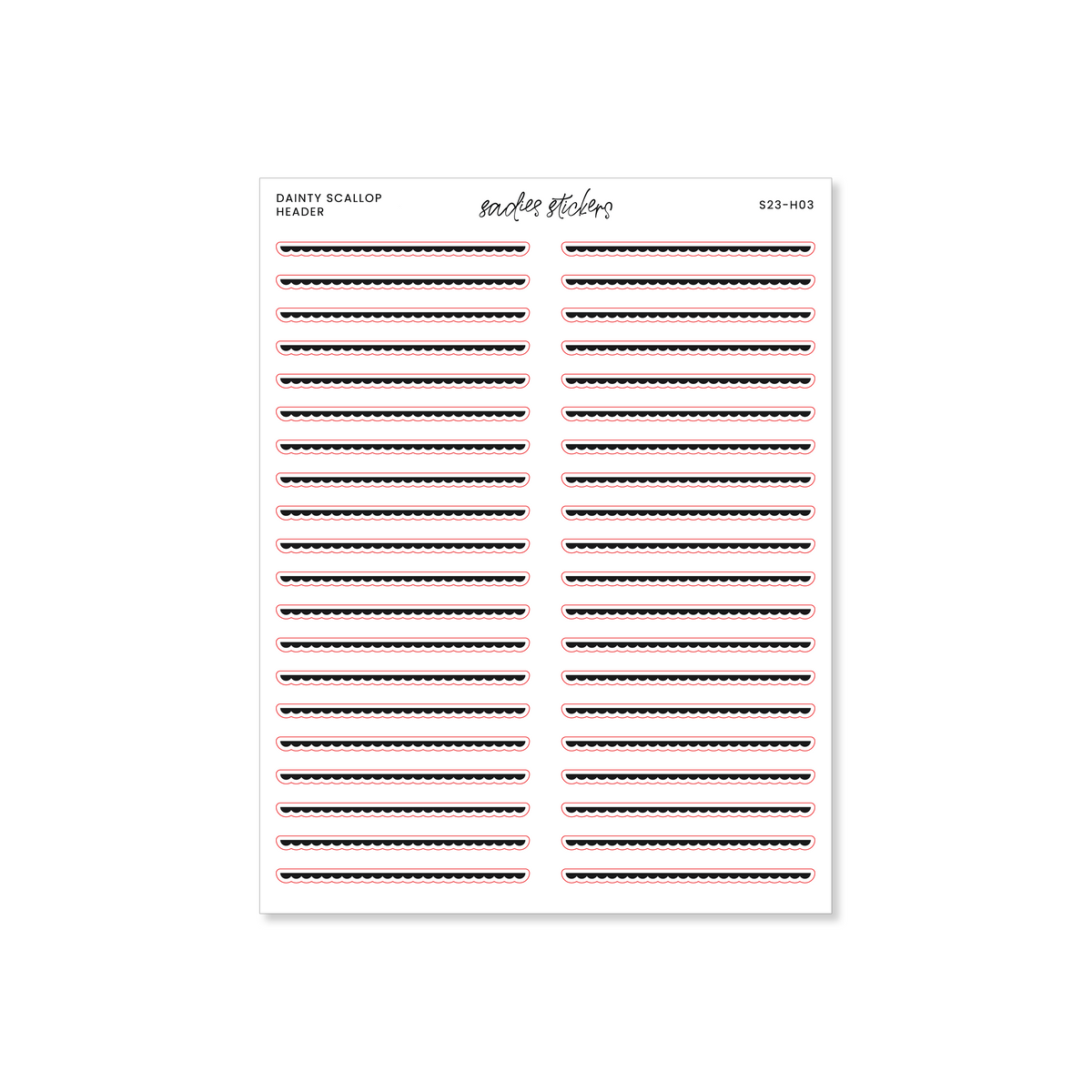 Dainty Scallop Header – Sadie's Stickers